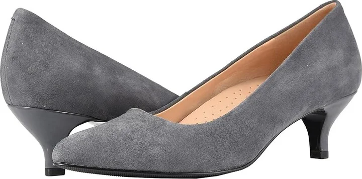 Trotters Kiera Women's 1-2 inch heel Shoes Dark Grey Suede Leather : 5.5 M (B)