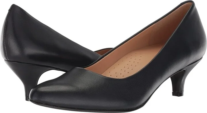 Trotters Kiera Women's 1-2 inch heel Shoes Navy Soft Leather : 7 N (AA)