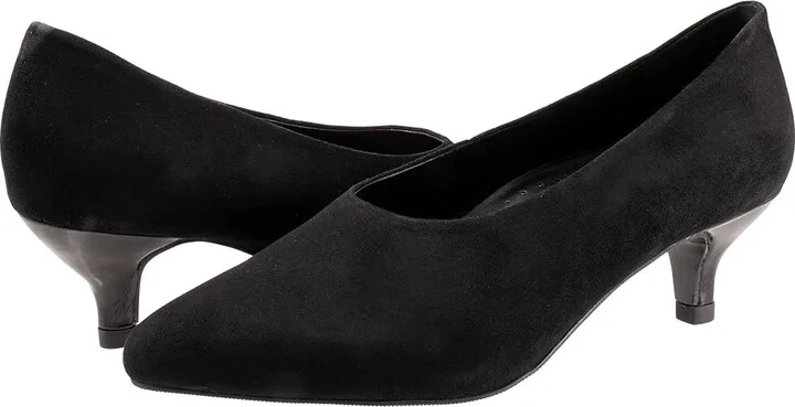 Trotters Kimber High Women's Heels Black Suede : 8 W (D), Leather/Suede