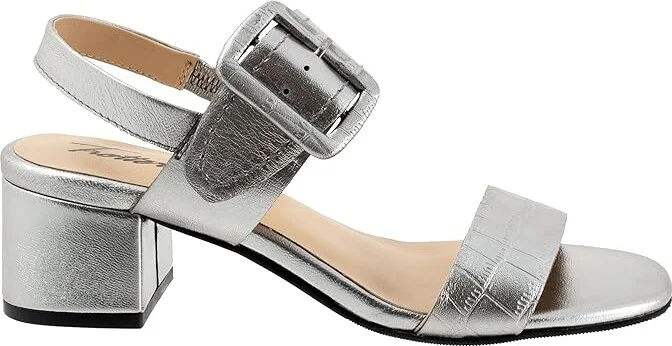 Trotters Laila Women's Shoes Pewter Metallic : 6.5 W (D), Leather - Image 6