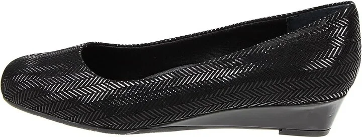 Trotters Lauren Women's Wedge Shoes Black Suede Patent Leather : 6 N (AA) - Image 7