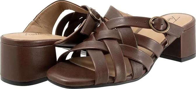 Trotters Lauri Women's Sandals Dk Brown : 9.5 W (D), Leather
