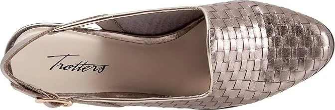 Trotters Lena Women's Shoes Pewter Leather : 10 WW (EE) - Image 2
