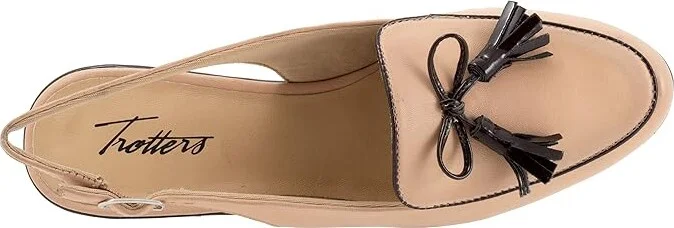 Trotters Lillie Women's Flat Shoes Beige/Dark Brown : 12 N (AA), Leather - Image 2