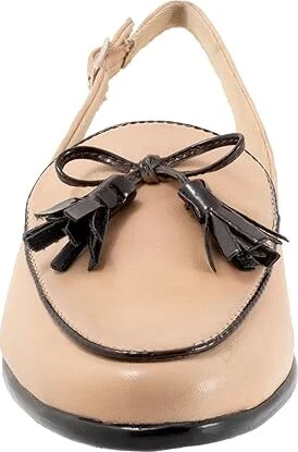 Trotters Lillie Women's Flat Shoes Beige/Dark Brown : 12 N (AA), Leather - Image 5