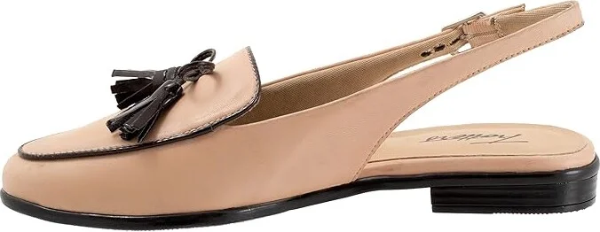 Trotters Lillie Women's Flat Shoes Beige/Dark Brown : 12 N (AA), Leather - Image 6