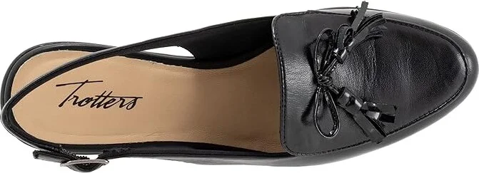 Trotters Lillie Women's Flat Shoes Black : 6 WW (EE), Leather - Image 2