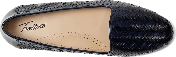 Trotters Liz III Women's Shoes Navy Leather : 9 WW (EE) - Image 2