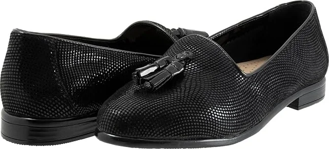 Trotters Liz Tassel Women's Shoes Black Mini Dot : 7.5 W (D), Leather