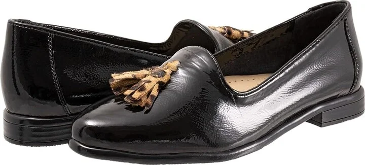 Trotters Liz Tassel Women's Shoes Black Patent : 7 N (AA), Leather