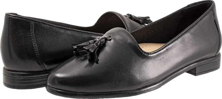 Trotters Liz Tassel Women's Shoes Black Smooth : 5 M (B), Leather