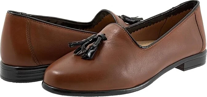 Trotters Liz Tassel Women's Shoes Luggage Black : 7 N (AA), Leather
