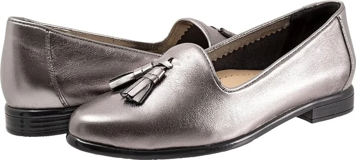 Trotters Liz Tassel Women's Shoes Pewter : 5 M (B), Leather