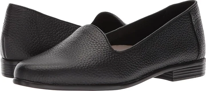 Trotters Liz Tumbled Women's Slip on Shoes Black Very Soft Leather : 7.5 N (AA)