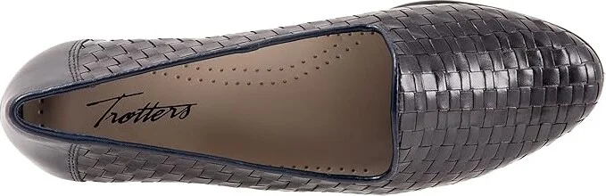 Trotters Liz Women's Shoes Navy Calf : 10.5 WW (EE), Leather - Image 2