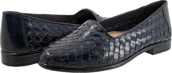 Trotters Lizette Women's Flat Shoes Navy : 7.5 M (B), Latex