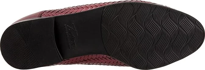 Trotters Lizzie Herringbone Women's Flat Shoes Burgundy : 6 W (D), Leather - Image 3