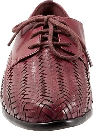 Trotters Lizzie Herringbone Women's Flat Shoes Burgundy : 6 W (D), Leather - Image 5