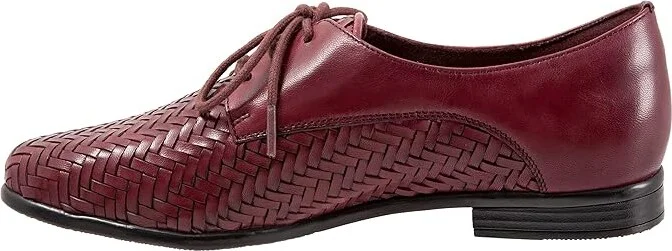 Trotters Lizzie Herringbone Women's Flat Shoes Burgundy : 6 W (D), Leather - Image 6