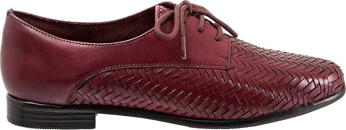 Trotters Lizzie Herringbone Women's Flat Shoes Burgundy : 6 W (D), Leather - Image 7