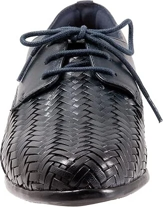 Trotters Lizzie Herringbone Women's Flat Shoes Navy : 5.5 M (B), Leather - Image 5