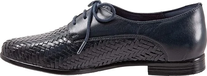 Trotters Lizzie Herringbone Women's Flat Shoes Navy : 5.5 M (B), Leather - Image 6