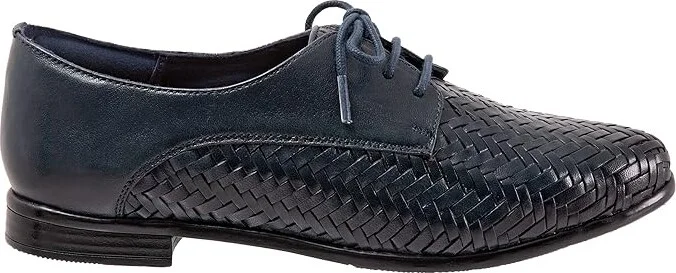 Trotters Lizzie Herringbone Women's Flat Shoes Navy : 5.5 M (B), Leather - Image 7