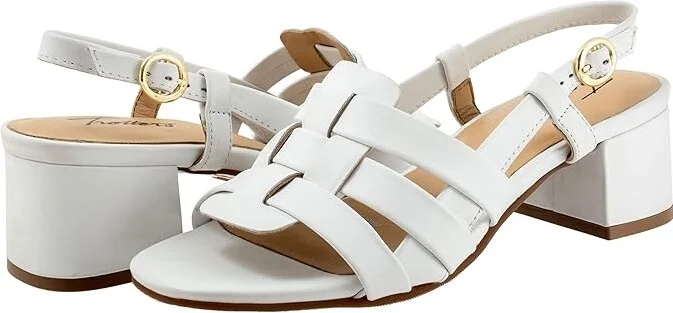Trotters Luna Women's Sandals White : 10.5 M (B), Leather