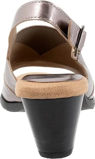 Trotters Mavis Women's Shoes Pewter Metallic : 9 M (B), Leather - Image 4