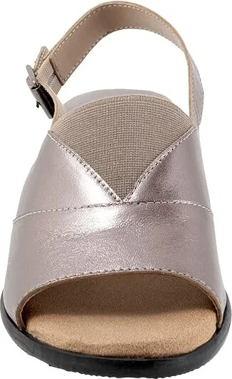 Trotters Mavis Women's Shoes Pewter Metallic : 9 M (B), Leather - Image 5