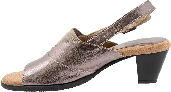 Trotters Mavis Women's Shoes Pewter Metallic : 9 M (B), Leather - Image 6