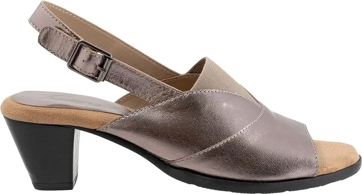 Trotters Mavis Women's Shoes Pewter Metallic : 9 M (B), Leather - Image 7