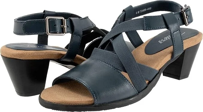 Trotters Meadow Women's Sandals Navy : 9.5 M (B), Leather