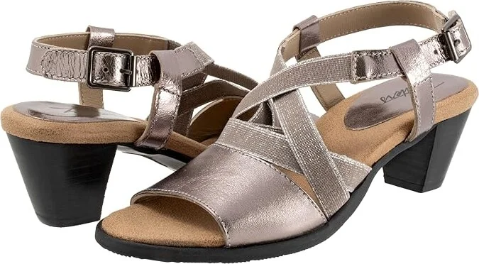 Trotters Meadow Women's Sandals Pewter : 8.5 M (B), Leather