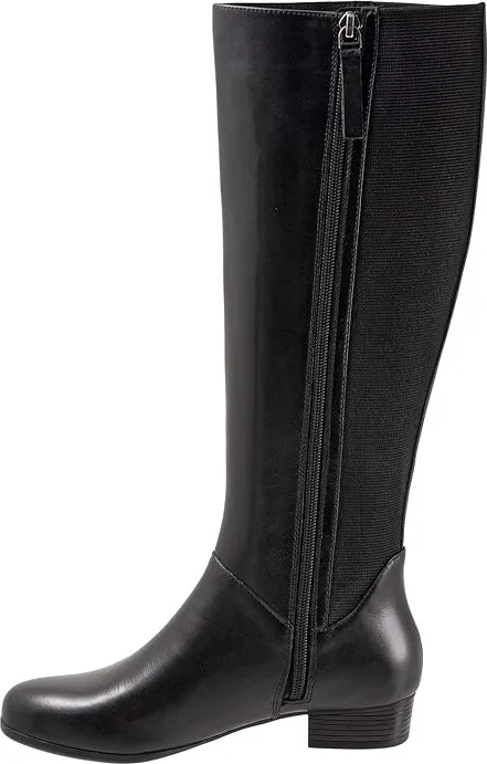 Trotters Misty Wide Shaft Women's Boots Black : 7.5 N (AA), Leather - Image 6