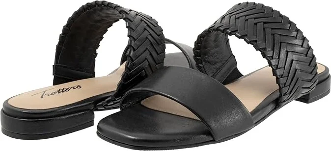 Trotters Nalane Women's Sandals Black : 6.5 M (B), Leather