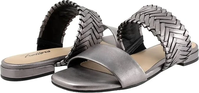 Trotters Nalane Women's Sandals Pewter : 6.5 W (D), Leather