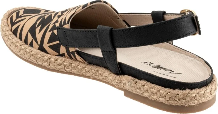 Trotters Paisley Flat - Black/tan textile - Image 3