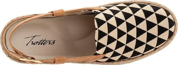 Trotters Paisley Women's Flat Shoes Black/Nat Text : 9.5 M (B), Canvas - Image 2