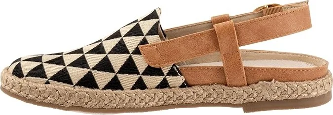 Trotters Paisley Women's Flat Shoes Black/Nat Text : 9.5 M (B), Canvas - Image 4