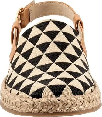 Trotters Paisley Women's Flat Shoes Black/Nat Text : 9.5 M (B), Canvas - Image 5