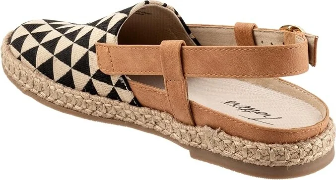 Trotters Paisley Women's Flat Shoes Black/Nat Text : 9.5 M (B), Canvas - Image 7