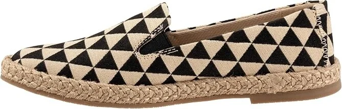 Trotters Poppy Women's Flat Shoes Black/Nat Text : 9.5 W (D), Leather/Rubber - Image 4