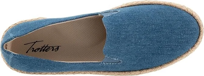 Trotters Poppy Women's Flat Shoes Bluejean Text : 7 W (D), Leather/Rubber - Image 2