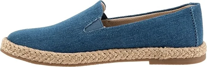 Trotters Poppy Women's Flat Shoes Bluejean Text : 7 W (D), Leather/Rubber - Image 4