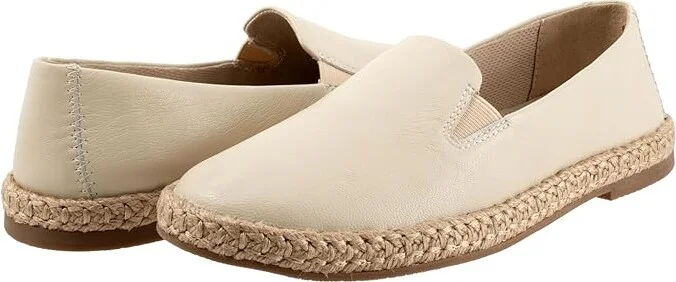 Trotters Poppy Women's Flat Shoes Ivory : 8 WW (EE), Leather/Rubber