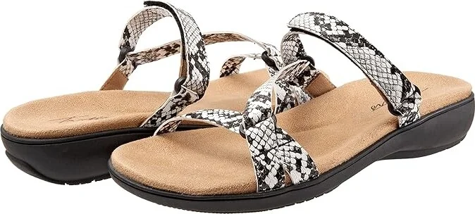 Trotters Raja Women's Shoes Black/White Snake : 8.5 N (AA), Synthetic