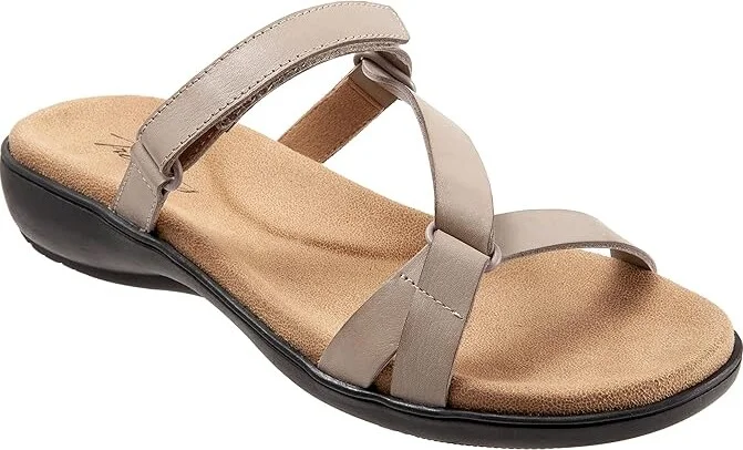 Trotters Raja Women's Shoes Grey Leather : 7 N (AA), Synthetic