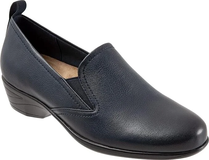 Trotters Reggie Women's Shoes Navy Leather : 6.5 M (B)
