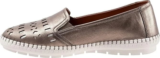 Trotters Remi Women's Shoes Pewter Metallic : 9.5 M (B), Leather - Image 6